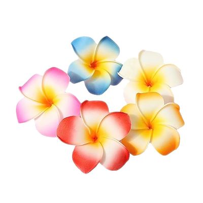 10 Pcs Multicolor Hawaii Plumeria Flower Clips Hawaiian Hair Barrettes Beach Party Hair Clips Artificial Tropical Flower Hairpins for Wedding 7cm