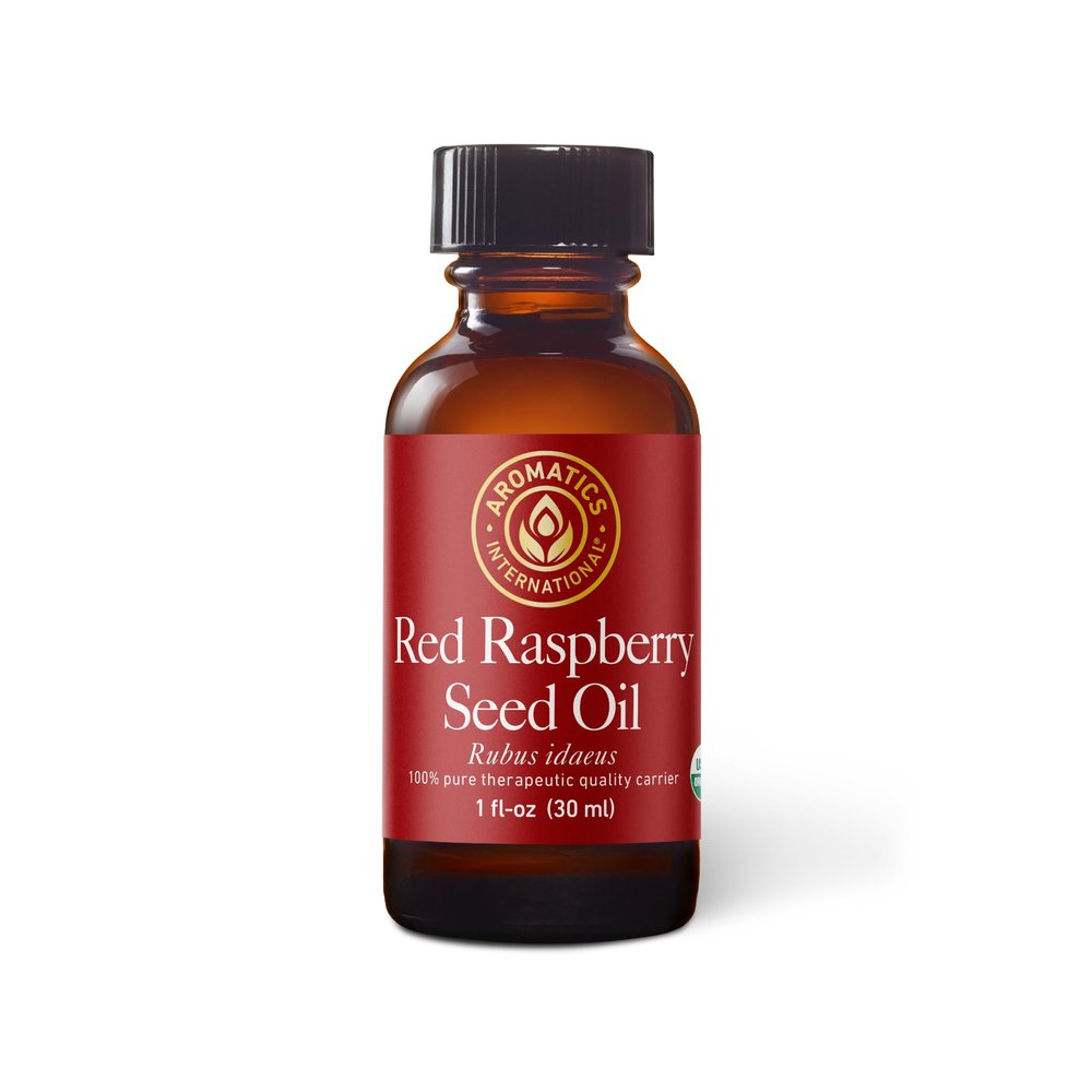 Aromatics International Red Raspberry Seed Oil 1 fl oz  Cold-Pressed Carrier Oil for Skincare, Hair Care, and DIY Beauty Blends 30 mL