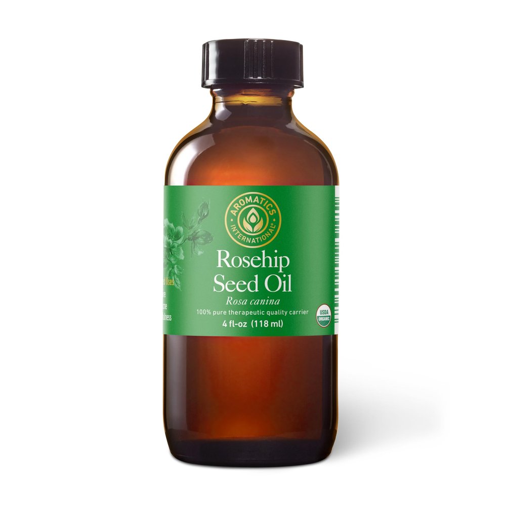 Aromatics International Rosehip Seed Oil  4 fl oz | Cold-Pressed, Unrefined, Natural Carrier Oil for Face, Hair, Skin Care & DIY Beauty