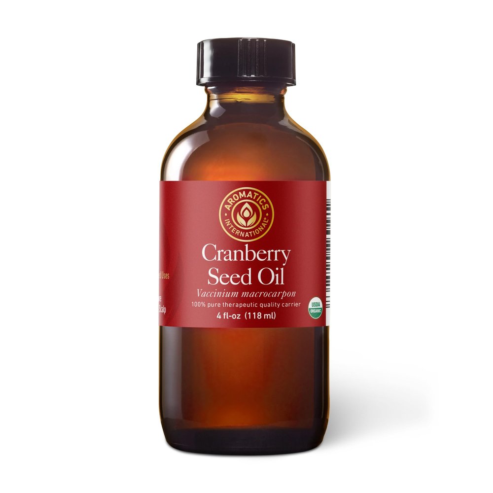 Aromatics International Cranberry Seed Oil 4fl-oz | Cold-Pressed Natural Oil for Skin Care, Moisturizing, and Hydration