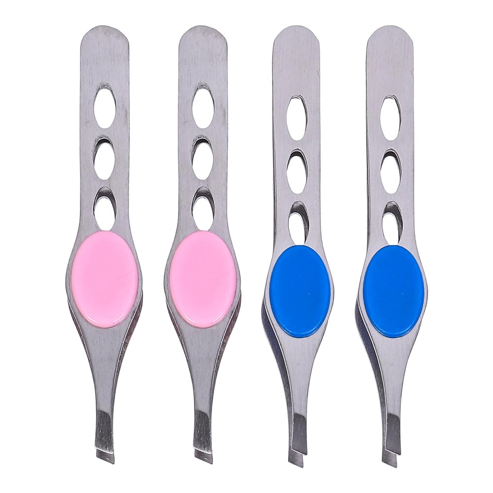 4pcs Stainless Steel Eyebrow Tweezers Eyebrow Shaping Tool Precision Slant Tweezers Stainless Steel Slant Tweezer Clips Mini Miss Selector Eyelash
