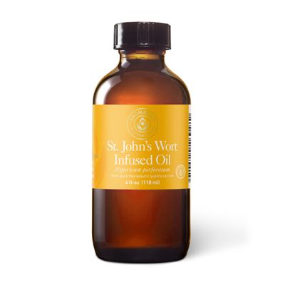 Aromatics International St. Johns Wort Infused Olive Oil  4 fl oz | Cold-Infused, Pure & Natural Carrier Oil for DIY Skincare, Massage, and Aromatherapy