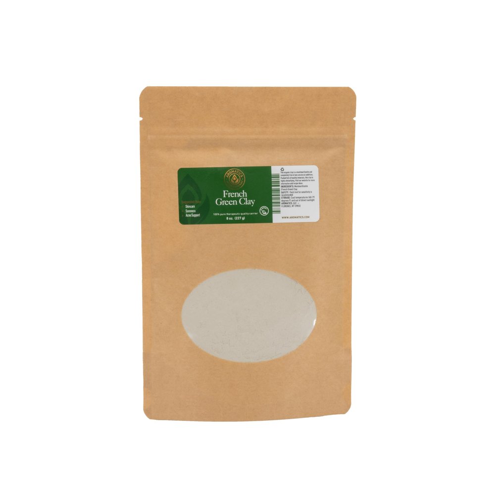 Aromatics International French Green 8 oz  Natural Mineral-Rich Clay Powder for Face Masks, Hair Care, and DIY Skincare