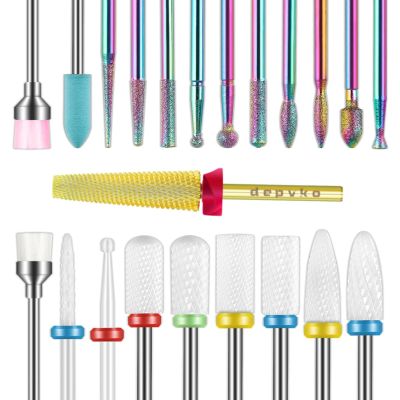 21PCS Nail Drill Bit Sets with Fine Super Long 5 in 1 Nail Drill Bit