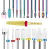21PCS Nail Drill Bit Sets with Fine Super Long 5 in 1 Nail Drill Bit view 1