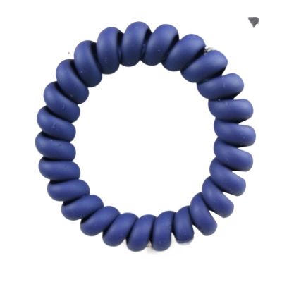 1Pc Women Matt Colors Thick Big Telephone Wire Rubber Bands Stretchy Deep Colors Non-mark Spiral Coil Ropes Solid Hair Ties (Color : Blue, Size : 1SIZE)