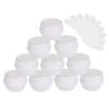 10Packs 20G/20ML Frosted Container Jars with Inner Liner for Scrubs, Oils, Salves, Creams, Lotions, Makeup Cosmetics with Mini Spatulas (white) view 1
