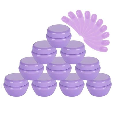 10Packs 20G/20ML Frosted Container Jars with Inner Liner for Scrubs, Oils, Salves, Creams, Lotions, Makeup Cosmetics with Mini Spatulas (purple)