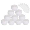 10Packs 30G/30ML Frosted Container Jars with Inner Liner for Scrubs, Oils, Salves, Creams, Lotions, Makeup Cosmetics with Mini Spatulas (white) view 1
