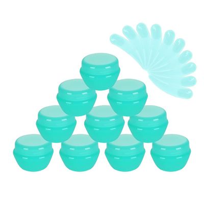 10Packs 20G/20ML Frosted Container Jars with Inner Liner for Scrubs, Oils, Salves, Creams, Lotions, Makeup Cosmetics with Mini Spatulas (green)