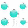 10Packs 20G/20ML Frosted Container Jars with Inner Liner for Scrubs, Oils, Salves, Creams, Lotions, Makeup Cosmetics with Mini Spatulas (green) view 2