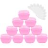 10Packs 50G/50ML Frosted Container Jars with Inner Liner for Scrubs, Oils, Salves, Creams, Lotions, Makeup Cosmetics with Mini Spatulas (pink) view 1