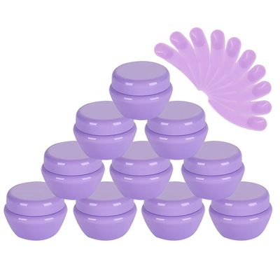10Packs 30G/30ML Frosted Container Jars with Inner Liner for Scrubs, Oils, Salves, Creams, Lotions, Makeup Cosmetics with Mini Spatulas (purple)