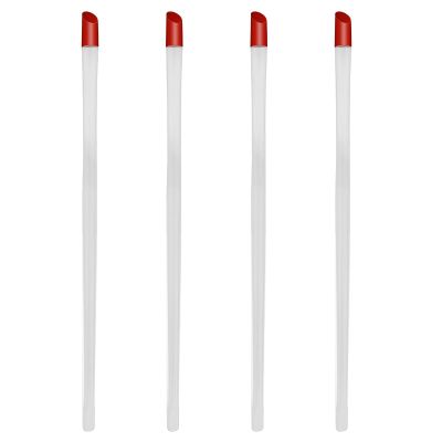 17cm Rubber Cuticle Pusher Cleaner, 4 Pieces Red Hard Rubber End Tipped Nail Art Tool Cuticle Pusher Cleaner And Professional Plastic Handle Cuticle Stick for Hand Care Nail, Nail Cleaner Tool