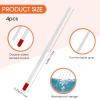 17cm Rubber Cuticle Pusher Cleaner, 4 Pieces Red Hard Rubber End Tipped Nail Art Tool Cuticle Pusher Cleaner And Professional Plastic Handle Cuticle Stick for Hand Care Nail, Nail Cleaner Tool view 2