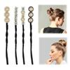 yuntop 4PCS Hair Bun Maker Donut Dacron Iron Resin Material - Lazy Hair Curler for Women Girl Hair Styling Accessories - French Hairstyle Twist Hair Tool - Black Color view 1