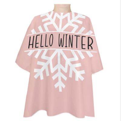 Blush Pink Snowflake Barber Cape - Salon Hair Cutting Cape for Women,Men,Adults,Haircut Cape with Adjustable Elastic Neckline Hairdressing Stylist Cape Gown Accessories Hello Winter Christmas Holiday