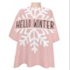 Blush Pink Snowflake Barber Cape - Salon Hair Cutting Cape for Women,Men,Adults,Haircut Cape with Adjustable Elastic Neckline Hairdressing Stylist Cape Gown Accessories Hello Winter Christmas Holiday view 1