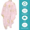 Blush Pink Snowflake Barber Cape - Salon Hair Cutting Cape for Women,Men,Adults,Haircut Cape with Adjustable Elastic Neckline Hairdressing Stylist Cape Accessories Merry Christmas Romantic Gold White view 2