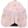 Blush Pink Snowflake Barber Cape - Salon Hair Cutting Cape for Women,Men,Adults,Haircut Cape with Adjustable Elastic Neckline Hairdressing Stylist Cape Accessories Merry Christmas Romantic Gold White view 3