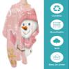Blush Pink Snowman Barber Cape - Salon Hair Cutting Cape for Women, Men, Kids, Adults, Haircut Cape with Adjustable Elastic Neckline Hairdressing Stylist Cape Gown Accessories Christmas Gold Snowflake view 2