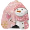 Blush Pink Snowman Barber Cape - Salon Hair Cutting Cape for Women, Men, Kids, Adults, Haircut Cape with Adjustable Elastic Neckline Hairdressing Stylist Cape Gown Accessories Christmas Gold Snowflake view 3