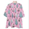 Christmas Barber Cape - Salon Hair Cutting Cape for Women,Men,Kids,Adults,Haircut Cape with Adjustable Elastic Neckline Hairdressing Stylist Cape Gown Accessories Santa Pine Tree Snowflake Plaid Pink view 1