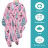 Christmas Barber Cape - Salon Hair Cutting Cape for Women,Men,Kids,Adults,Haircut Cape with Adjustable Elastic Neckline Hairdressing Stylist Cape Gown Accessories Santa Pine Tree Snowflake Plaid Pink view 2
