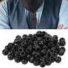 100pcs Hair Braiding Beads Plastics, Hair Beads, Elastic Rubber Bands, for Long-Lasting Large Hole Section for Dreadlocks & Braids, Vintage Hair Jewelry(Black) view 2