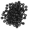 100pcs Hair Braiding Beads Plastics, Hair Beads, Elastic Rubber Bands, for Long-Lasting Large Hole Section for Dreadlocks & Braids, Vintage Hair Jewelry(Black) view 4