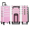 4-in-1 Transformable Rolling Makeup Train Case, Locable Cosmetic Trolley with Aluminum Frame for Make Up Hairstylists Nail Tech view 2