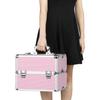 4-in-1 Transformable Rolling Makeup Train Case, Locable Cosmetic Trolley with Aluminum Frame for Make Up Hairstylists Nail Tech view 3