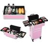 4-in-1 Transformable Rolling Makeup Train Case, Locable Cosmetic Trolley with Aluminum Frame for Make Up Hairstylists Nail Tech view 4