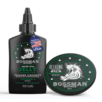 Bossman Beard Oil Jelly and Relaxing Beard Balm Combo - Vetiver X Scent