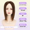 Lovenea Human Hair Toppers for Women 18 * 20 cm Large Area Cover 10 Inch 4# Color Straight Hair Swiss Lace Base Clip in Topper Hairpiece for Hair Loss Thinning Hair (10 Inch, 4#) view 2