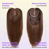 Lovenea Human Hair Toppers for Women 18 * 20 cm Large Area Cover 10 Inch 4# Color Straight Hair Swiss Lace Base Clip in Topper Hairpiece for Hair Loss Thinning Hair (10 Inch, 4#) view 3