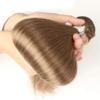 12-24 Inches Double Drawn Silky Straight Hair Brazilian Hair Bundles 8# 6# Brown 100% Remy Human Hair #8 12inches view 1