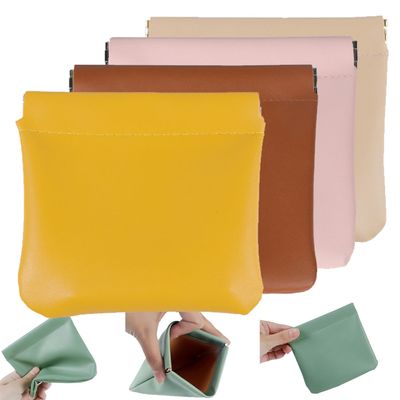 Pouchic - Personalized Snap Closure Leather Organizer Pouch, Pouchic Snap Closure Pouches, Lambskin Pocket Cosmetic Bag, Jollywish Pouchic No Zipper Self-Closing Pocket Cosmetic Bag (4PCS C)