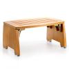 Lyellfe Bamboo Folding Step Stool, Non-Slip Leg Shaving Foot Rest Chair, Foldable One Step Stool for Home, Adults, Support up to 300lbs, Fully Assembled view 1