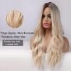 Synthetic Wig Blonde Curly Wavy Wig Long Hairpiece Women's Long Curly Hair with Light Blonde(26 Inch) view 2