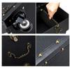 Utility Cart Organizer Storage Trolley Beauty Trolley Cosmetic Case Retro Stylist Brake Wheel Telescopic Handle with Hair Dryer Bracket High Capacity Travel Portable Scissors Kit, Black, 39x25x74cm view 4