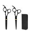 Black Colorful Blue Set Barber Scissors Barber Scissors Barber Scissors Set(Black 3-Piece Set) view 1