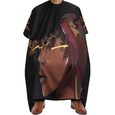 Black Girl Magic Afro Glasses Barber Cape Professional Large Barber Apron Unisex Haircut Cape Water Resistant Salon Cape