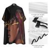 Black Girl Magic Afro Glasses Barber Cape Professional Large Barber Apron Unisex Haircut Cape Water Resistant Salon Cape view 4