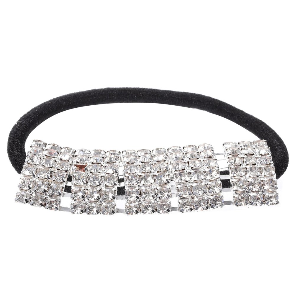 Luxshiny Chic Rhinestone Elastic Hair Ties for Girls No-crease Ponytail Holders Stylish Stretch Bands for Daily Use Party Favors and Hair Decorations