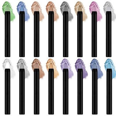 Eye Shadow Sticks Shimmer Cream Eyeshadow Stick 16 Color Highlighter Pencil Waterproof Glitter Eye Shadow Eyeliner Pen, Blendable Eyes Makeup, Vegan & Cruelty-Free (Color : Light Khaki)