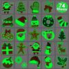 CHARLENT Glow in The Dark Christmas Temporary Tattoos for Kids Party Supplies - 74 Individually Sheets Luminous Xmas Tattoos for Boys Girls Christmas Party Favors Goodie Bag Fillers view 1