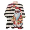 Christmas Stripe Barber Cape - Salon Hair Cutting Cape for Women,Men,Adults,Haircut Cape with Adjustable Elastic Neckline Hairdressing Stylist Cape Gown Accessories Santa Beach Starfish Black view 1