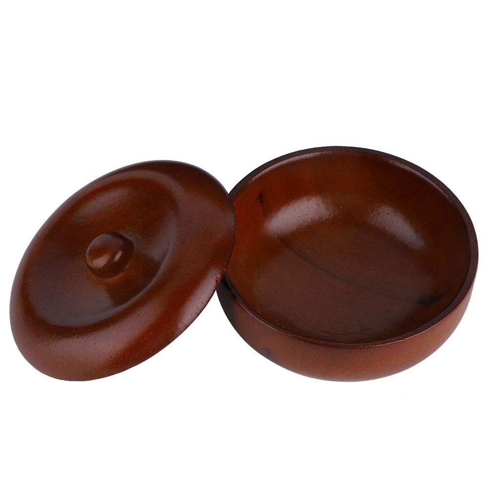Dioche Wooden Shaving Bowl with Lid, Rubber Wood Shaving Soap Cream Bowl, Prevents Soap from Slipping, Easy to Lather, Bathroom Accessories, Space saving