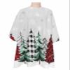 Christmas Barber Cape - Salon Hair Cutting Cape for Women,Men,Kids,Adults,Haircut Cape with Adjustable Elastic Neckline Hairdressing Stylist Cape Gown Accessories Plaid Pine Tree Red Green Dots Grey view 1